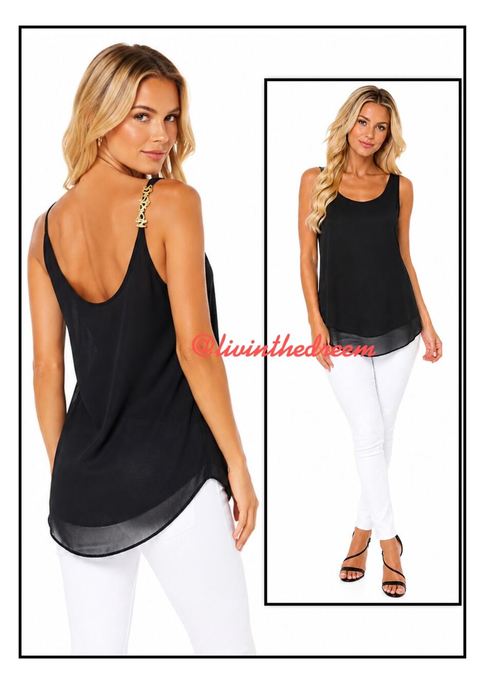 COP. COPINE Black Double Sheer Layer Poissy Top in Black SZ L (38) $298